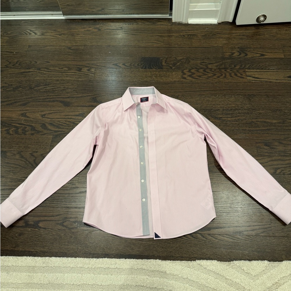 Men's UNTUCKit Light Pink and Gray Dress Shirt